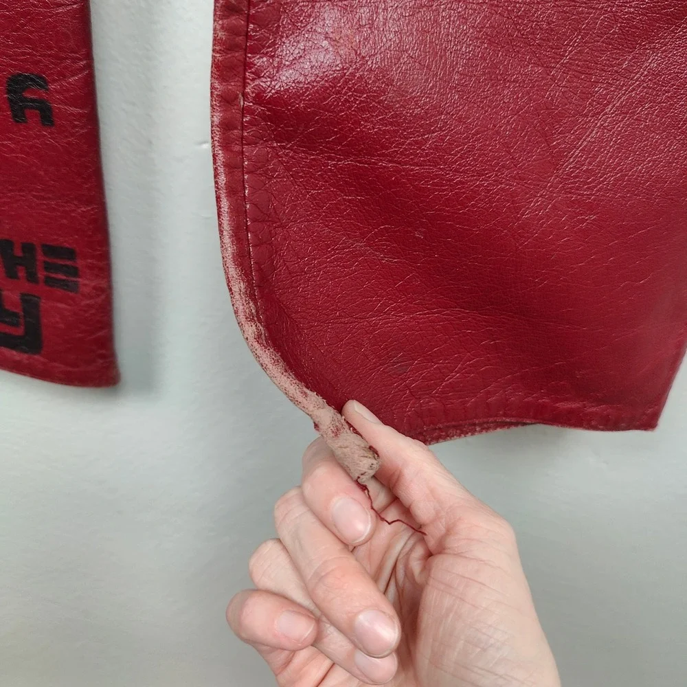 Vintage 90s Bjork Hyperballad Red Leather Pants Womens 28 XOXO Y2K Alt‎ Rock